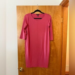 Eileen Fisher Viscose Jersey Shift Dress Pullover French Dusty Rose Casual XS